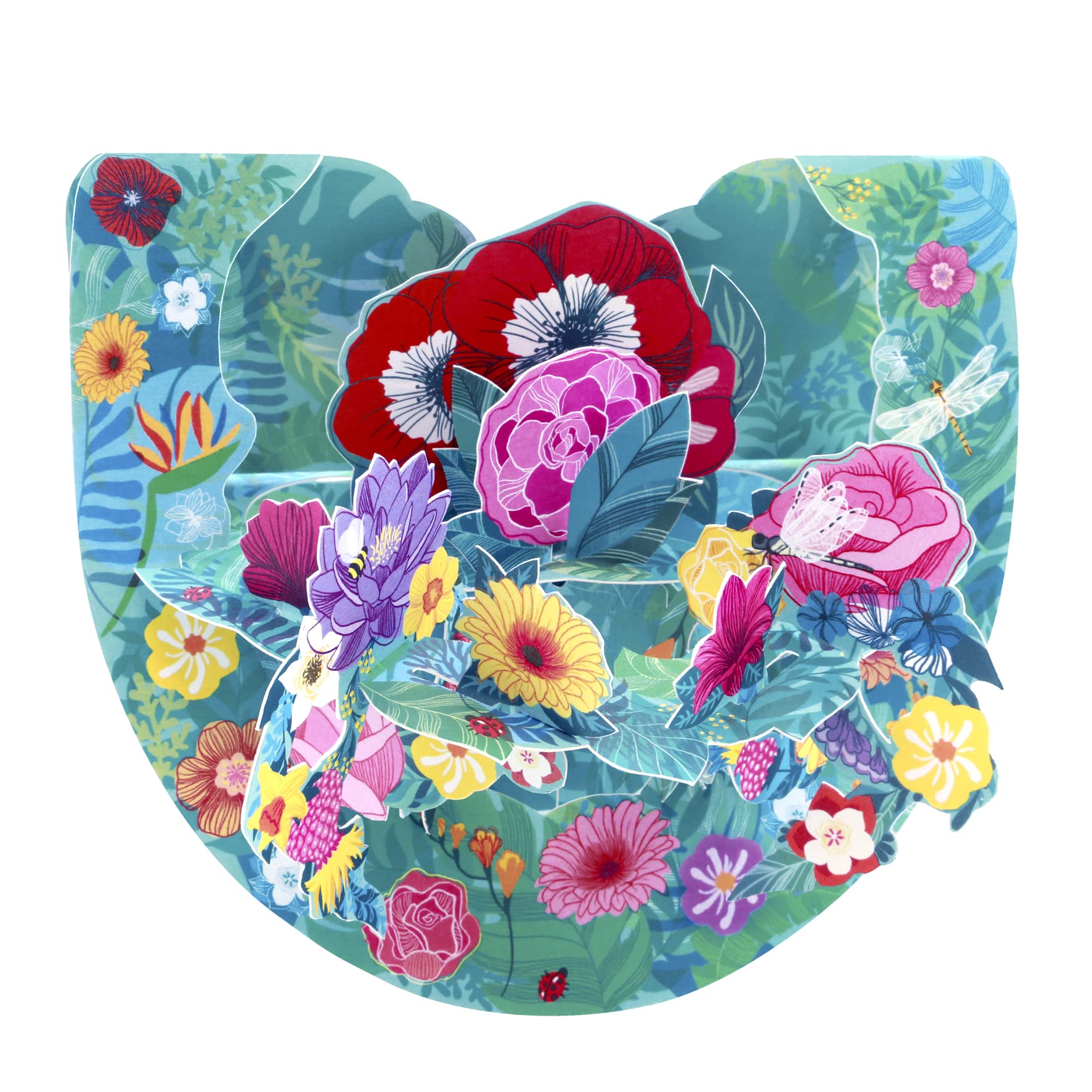 SANTORO Popnrock, 3D Pop Up Greeting Card - Tropical Flowers - For Her, For Mum, Birthday, Mothers Day