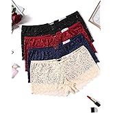 Avidlove Womens Underwear Sexy Boyshorts Panties Lace Full Coverage Boxer Briefs with Criss Cross Back