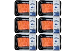 OCEANZEN Atlantic Salmon Sashimi Grade – 6 Packs (2 x 6 oz Skinless Fillets per Pack), Fresh-Cut & Flash-Frozen – Premium Quality, Sustainably Sourced – 4.5 lbs