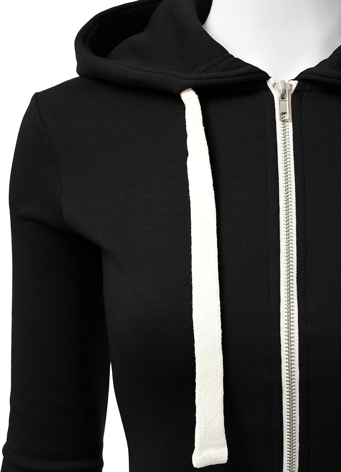 thin white zip up hoodie