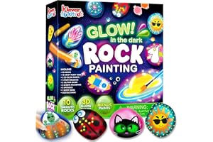 Rock Painting Kit- Glow in The Dark Rock Kit, Arts and Crafts for Kids Ages 6-12, Art Supplies Toy, Kids Craft Paint Kits, Arts & Crafts for Boys Girls Birthday Party Gift Toy