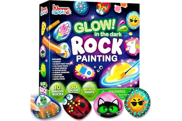 JOYIN 90+ PCS Rock Painting Kit- Glow in The Dark Rock Kit, Gift Toy, Arts and Crafts for Kids Ages 4-12, Art Supplies, Easte