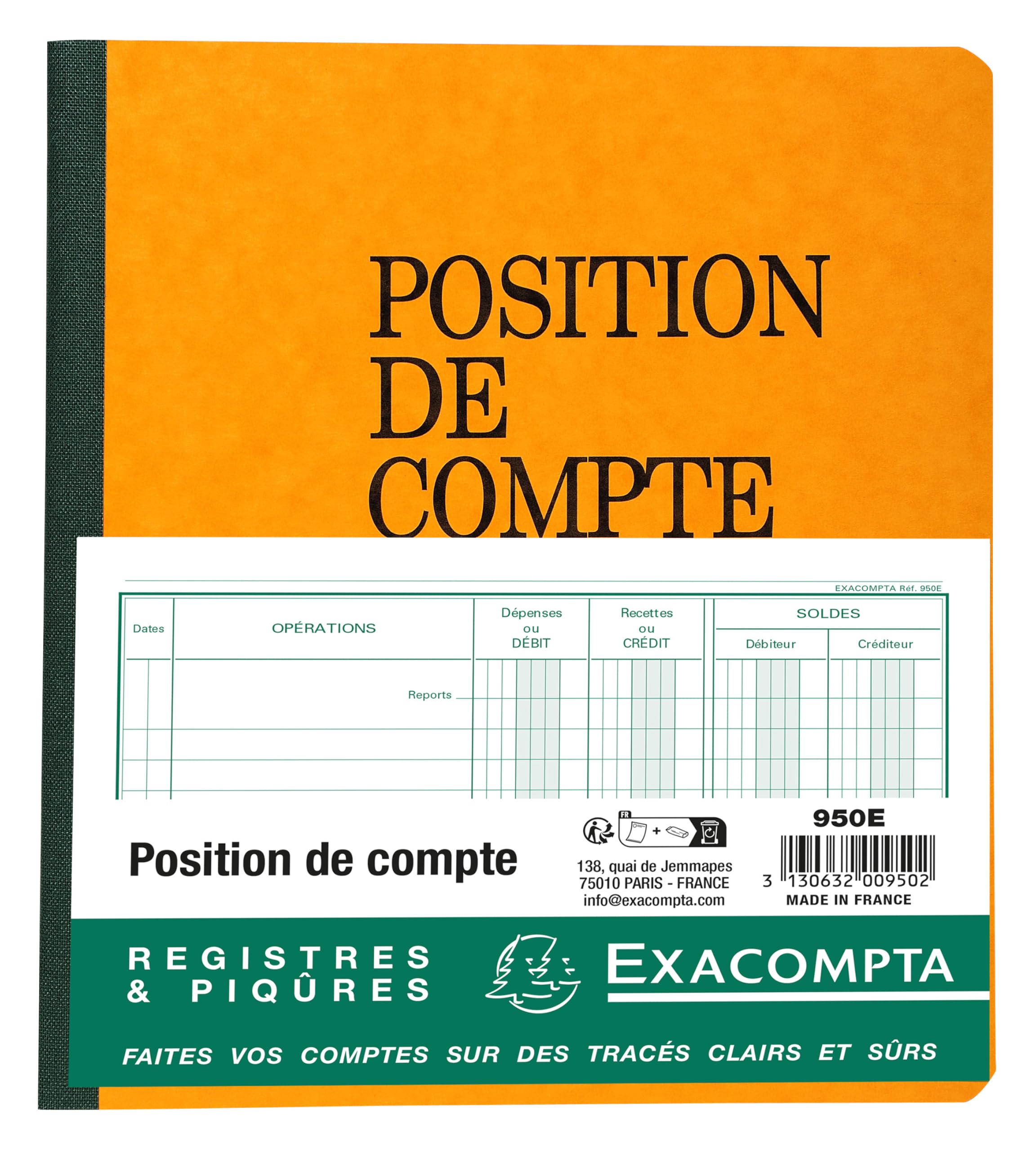 Exacompta 950E Records and Accounting Book - Colour Chosen at Random [English Language is not Guaranteed]