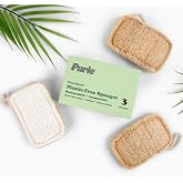 Purle Natural Kitchen Sponges, Eco-Friendly, Compostable Dish Sponges, Loofah &amp; Cellulose Scrubbers, Plastic-Free, Zero-Waste, Biodegradable, Durable, Non-Scratch, Pack of 3