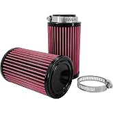 Euros Air Pod Filter Pair Stock Carb 26mm Air Fil-ter Fit For Ya-maha Bnashee YFZ 350 Air Pod Filter (Red-Pack 2)