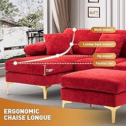 Wrofly U-Shaped Sectional Sofa Couch, 114" Comfy