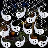 Zonon 24 Pcs Halloween Ghost Hanging Swirls Ceiling Streamers 24 Inch | Spooky Horror Party Atmosphere, Indoor Outdoor Home Office, White Spiral Ghost Cutouts, Easy Ceiling Hanging Decor