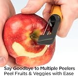 Deiss PRO Swivel Vegetable Peeler Stainless Steel Orange with Non-Slip Grip view 6