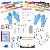 SHEFFIELD SS SHOP Puppy Whelping Supplies 64 Piece Puppy Whelping Kit for Puppies Birth Pregnant Dog Birthing Supplies Newborn Collars for Litter Bottles for Nursing