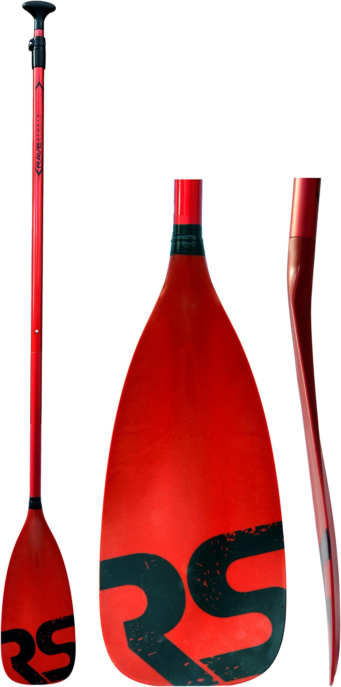 RAVE Sports Performance 3 Piece Aluminum Stand Up Paddle Board (SUP) Paddle, Red