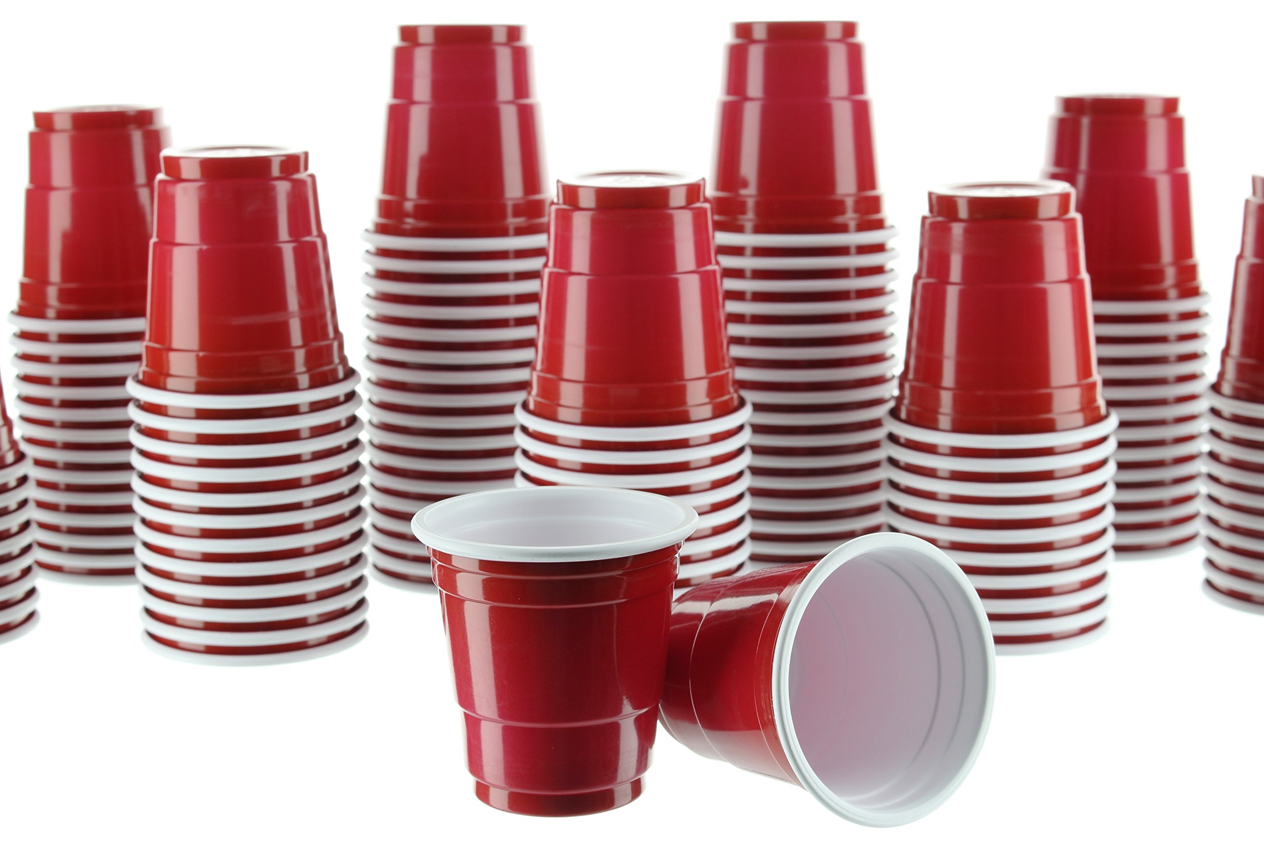 Party Bargains Mini Red Disposable Shot Glasses Plastic Shot Cups
