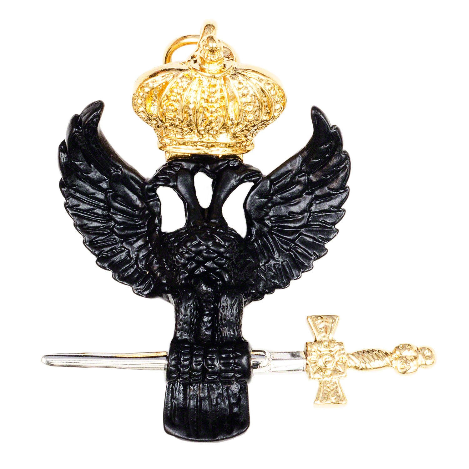 THE MASONIC COLLECTION - Rose Croix 30th Degree Eagle - With Golden Crown and Sword - Presented in a Velvet Pouch - Freemason Gifts for Men