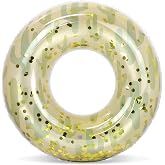 POZA Inflatable Pool Float Tube &ndash; Sparkly Confetti Swim Ring, Heavy Duty UV Resistant Inflatable Tube Pool Float for Kids &amp; Adults &ndash; Multiple Colors &amp; Sizes &ndash; Beach, Lake &amp; Pool Party Float
