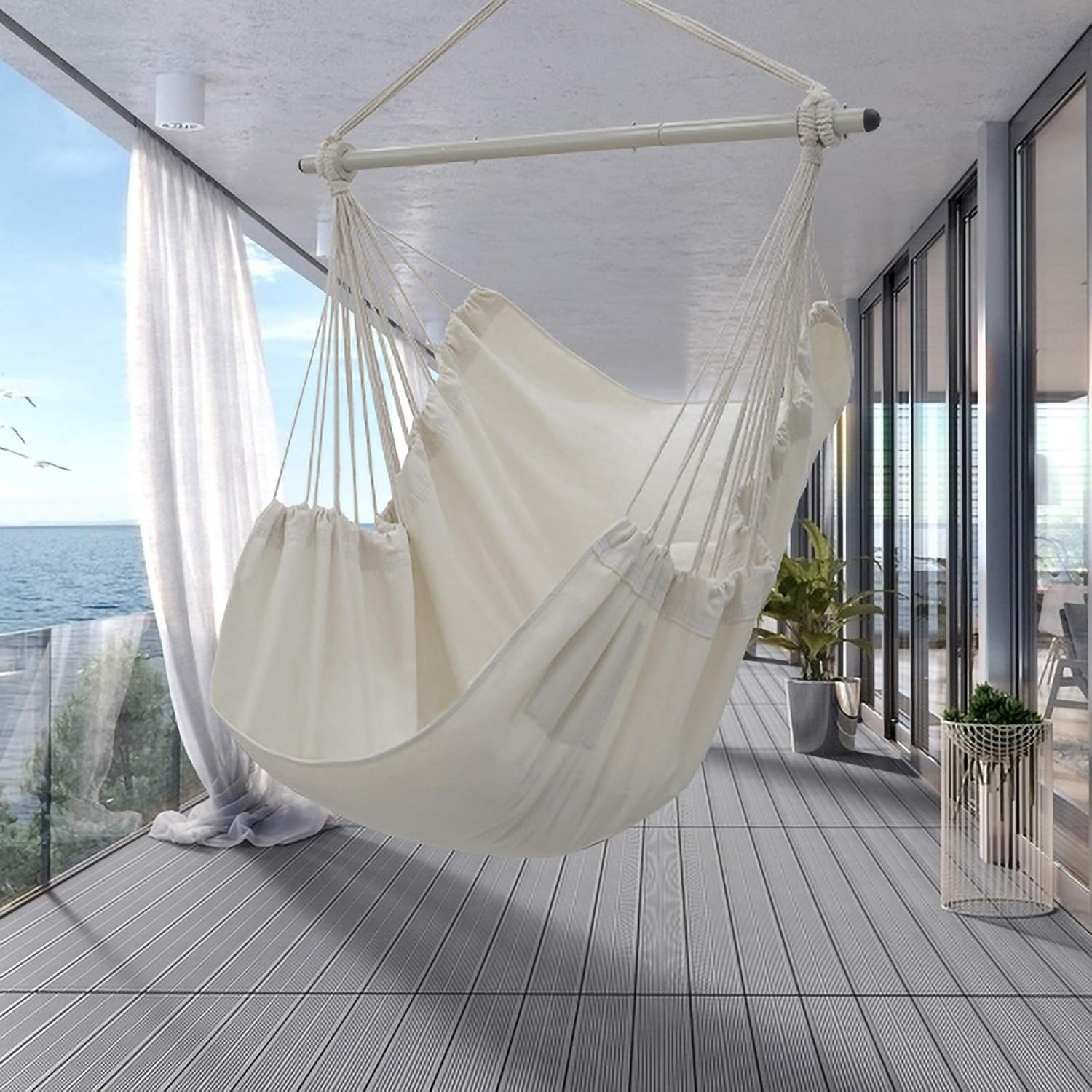 ADVOKAIR Hammock Chair Hanging Swing Chair Large Hanging Chair Soft Comfort Durability: Kitchen & Dining