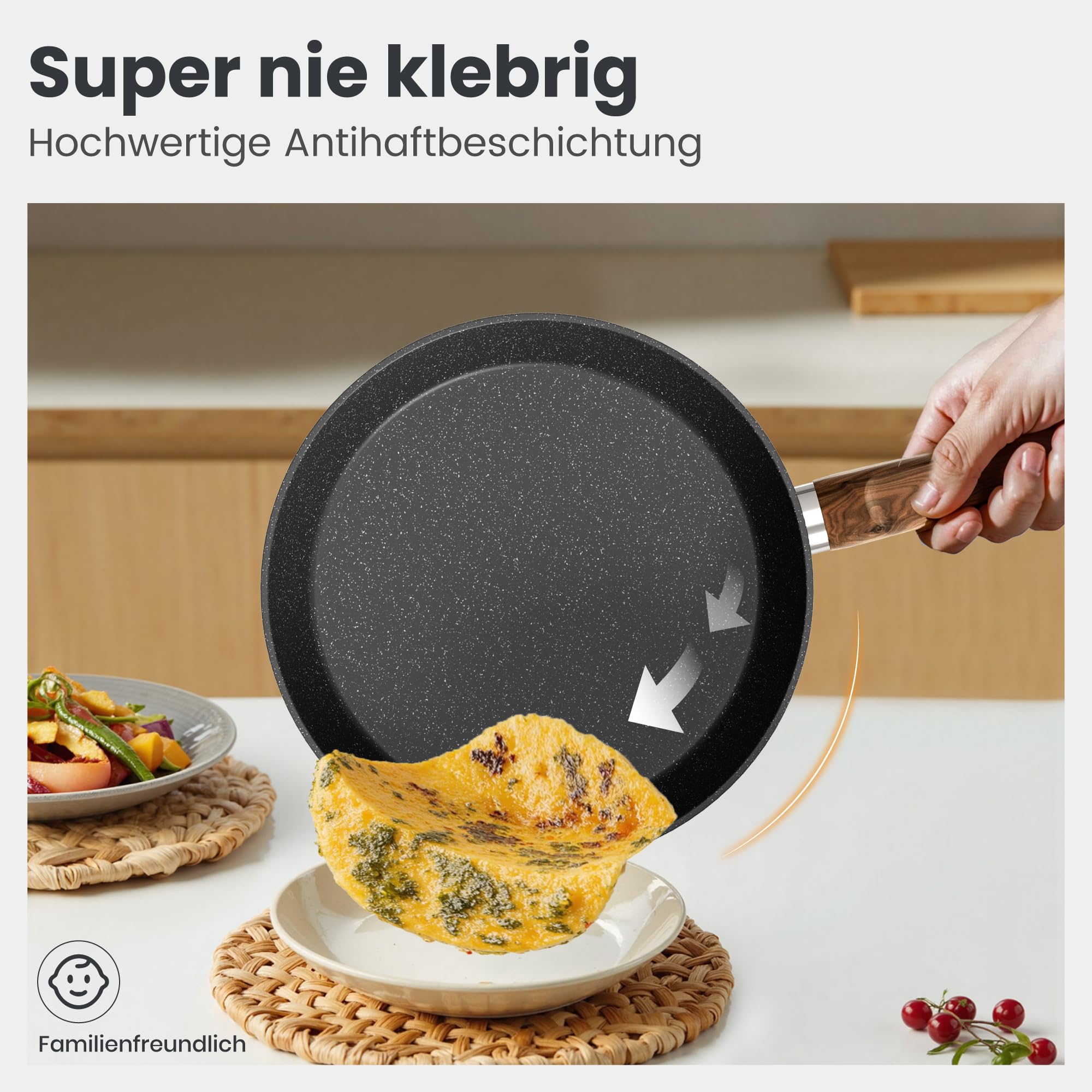 DishDelight Induktions-Kochgeschirr-Set mit Grillplatte 30-teiliges Induktions Töpfe Set Topf und Pfannenset mit Deckel Granit Antihaftbeshichtung Topfset Kochtopf 4