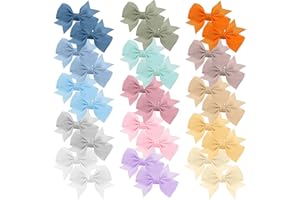 Guiqulai Baby Hair Clip 30 Pcs Hair Bows Baby Girls Hair Accessories Bows Hair Pins for Girls Toddlers Infants Kids 15 Colors