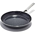 OXO Agility Series 12" Frying Pan Skillet, Ceramic Nonstick Cookware PFAS-Free, Induction Suitable, Quick Even Heating, Stainless Steel Handle, Chip-Free Rims, Dishwasher and Oven Safe, Black