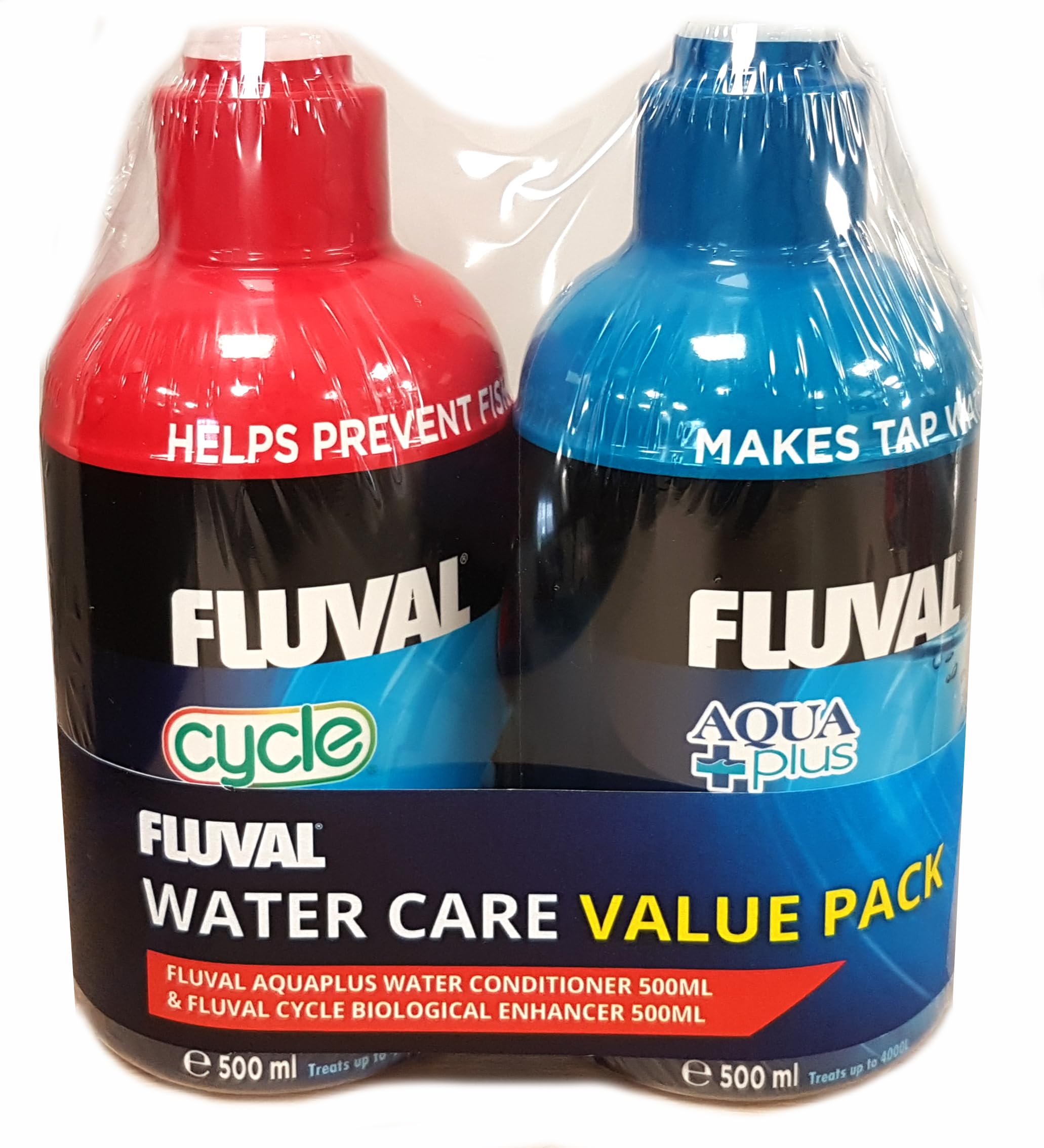Fluval Water Care Value Pack, including Fluval Cycle & Aqua Plus for Fresh & Saltwater Aquariums 500ml