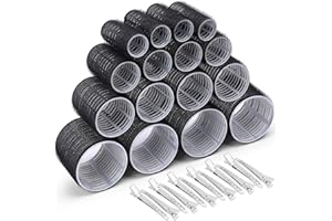 Selizo Hair Roller 28 Pcs Set, Includes 16Pcs Self-Grip Hair Rollers in 4 Sizes and 12Pcs Hair Clips for Long Medium Short Ha