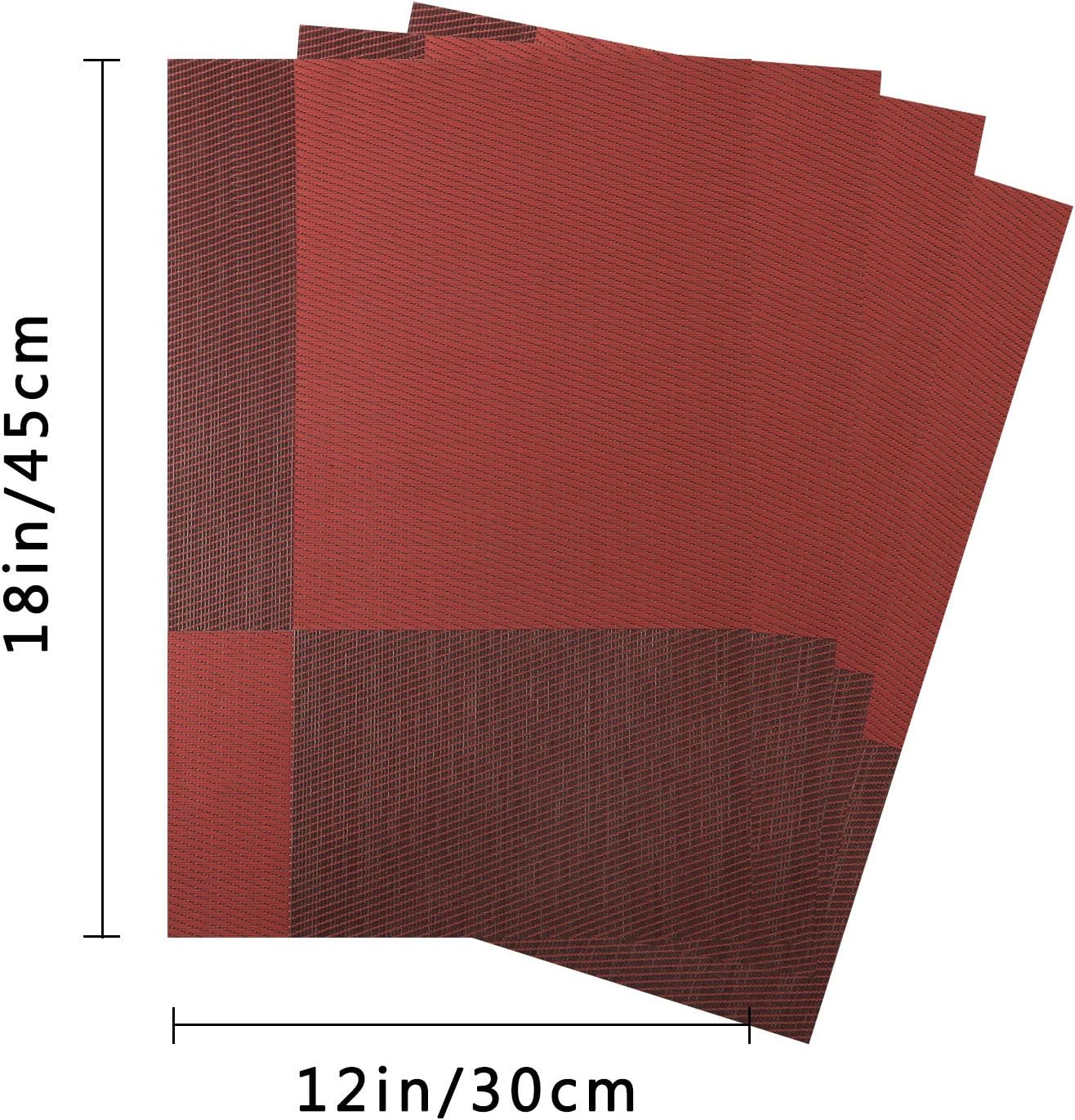 Top Finel Placemats,Plastic Table Mats Set of 8,Heat Resistant Washable Place Mats for Dinner Table,Red: Home & Kitchen