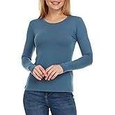 Brix Essentials Women's Classic-Fit Long-Sleeve Crewneck T-Shirt Super Soft Tagless.