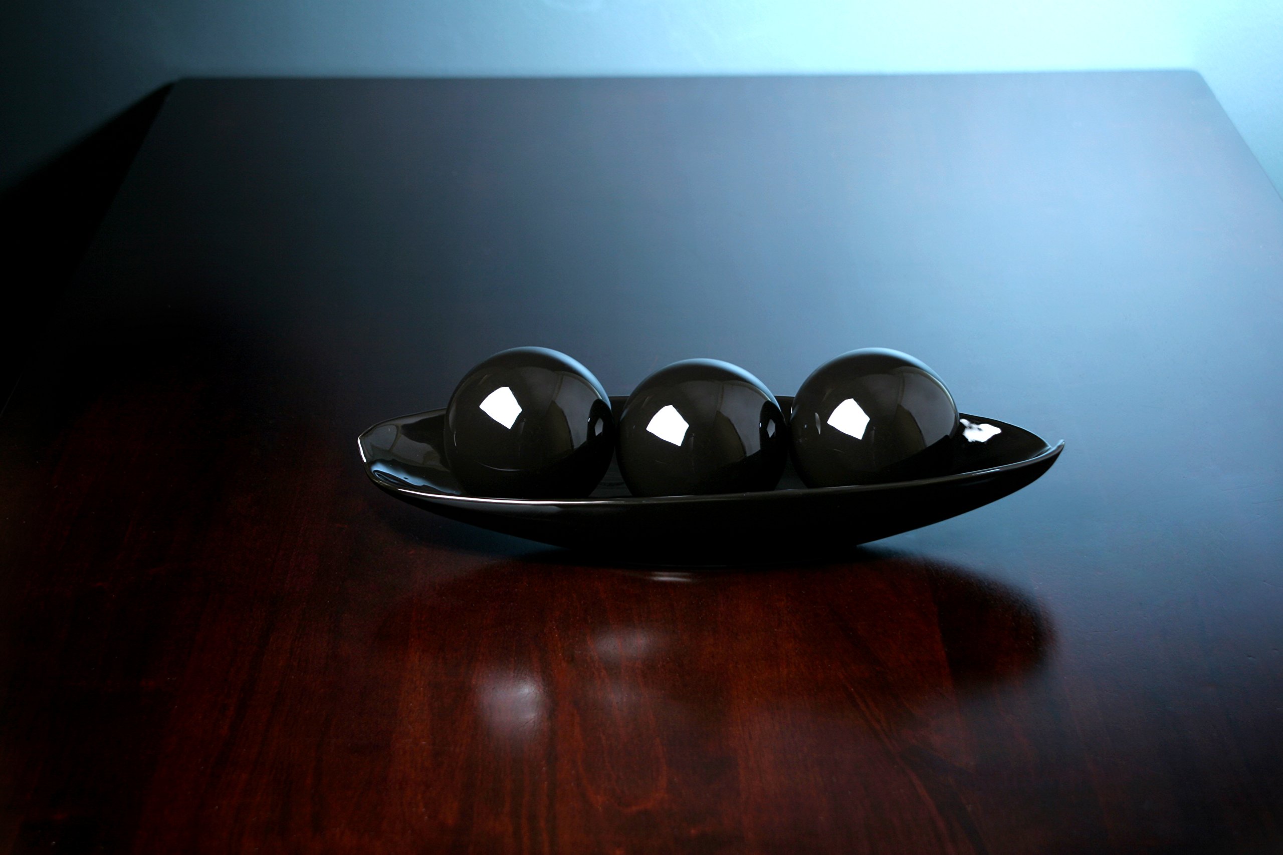 Hosley's Elegant Expressions Black Decorative Bowl and Orb