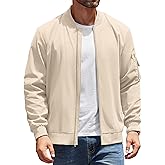 COOFANDY Men's Lightweight Bomber Jackets Casual Spring Fall Windbreaker Jacket Light Zip Up Coat With Pocket
