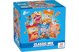 Classic Mix Snack Variety Pack, Bugles Original and Nacho Cheese, Gardetto's Original Recipe, Chex Mix Traditional and Cheddar, 20 Ct, 28 oz