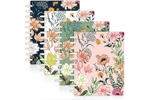 OKWUYIK 4 Set Discbound Notebook Cover and Disc Set Letter Size 8.5x11in Colorful Pattern 11 Hole Discbound Planner System Waterproof Discbound Notebook Accessories Customizable Notebook for Fill Page Office