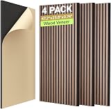 Tonor 4-Pack Walnut Veneer Acoustic Wood Panels 47.2 x 23.6 x 0.74 inches