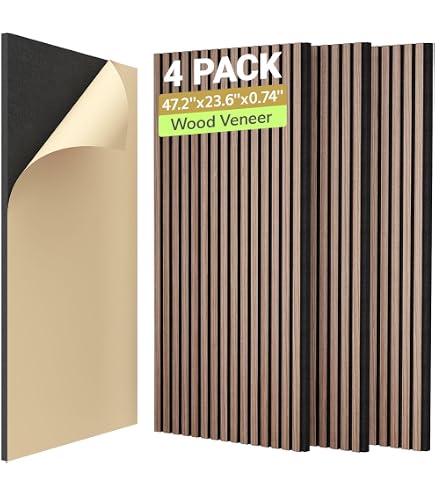 Amazon.com: TONOR 4-Pack Acoustic Wood Veneer Wall Panels, 47.2