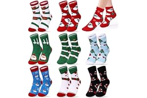 Breathffy 8 Pairs Christmas Aloe Socks Natural Moisturizing Spa Socks Xmas Lotion Socks Softening Aloe Infused Socks for Women Men Repairing Gel Sleeping Fuzzy Socks Snowman for Dry Cracked Feet Skins