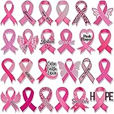 Fabbay 25 Pcs Breast Cancer Awareness Magnets Hope Believe Waterproof Pink Ribbon Car Magnets Magnetic Decals for Refrigerator Event Supplies Fridge Party Decoration (Pink Ribbon)