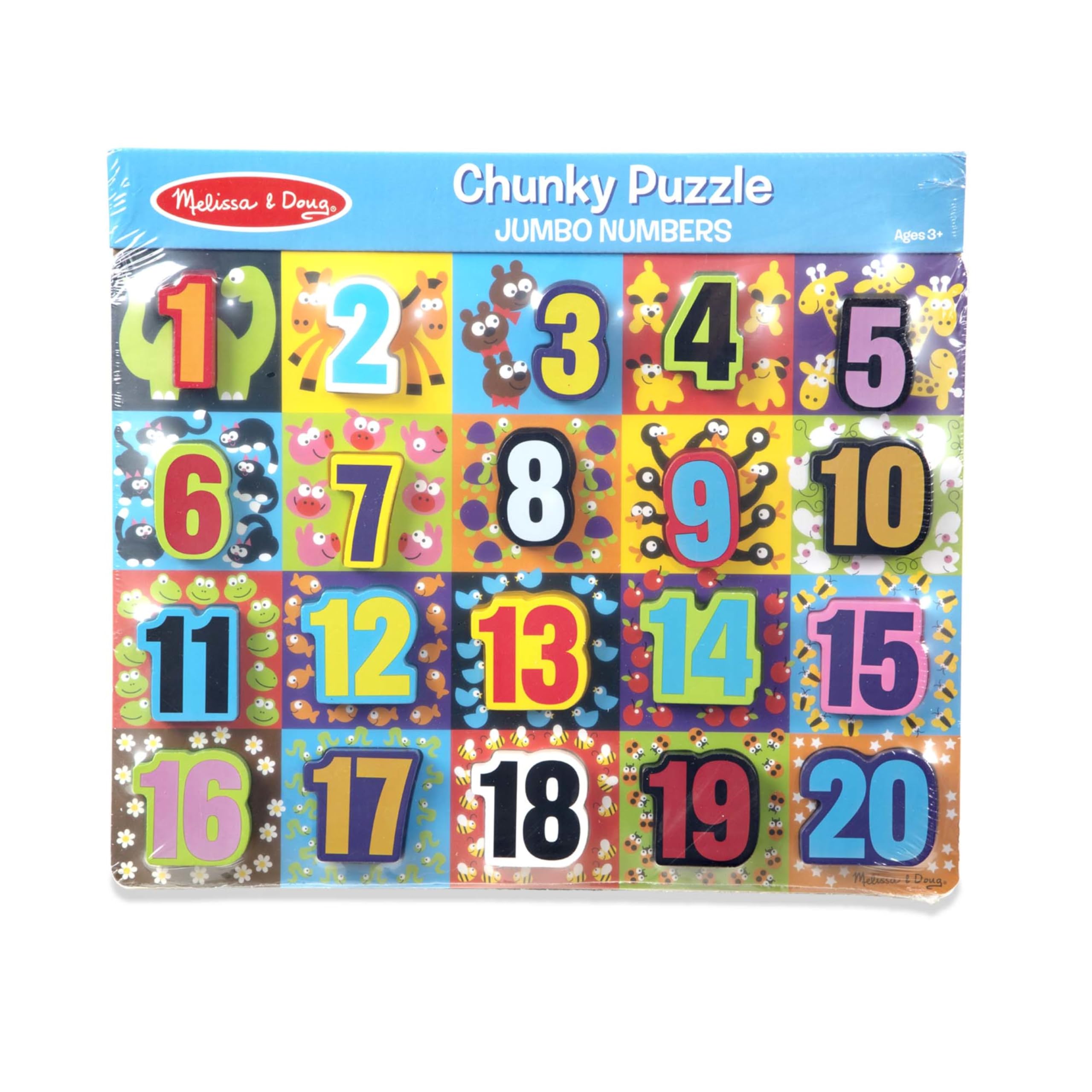 Melissa & Doug Jumbo Numbers Wooden Chunky Puzzle (20 pcs)