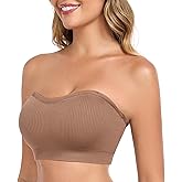 OBICUM Strapless Bras for Women Non-Slip Silicone Push Up Padded Bandeau Bralette Tube Top Bra
