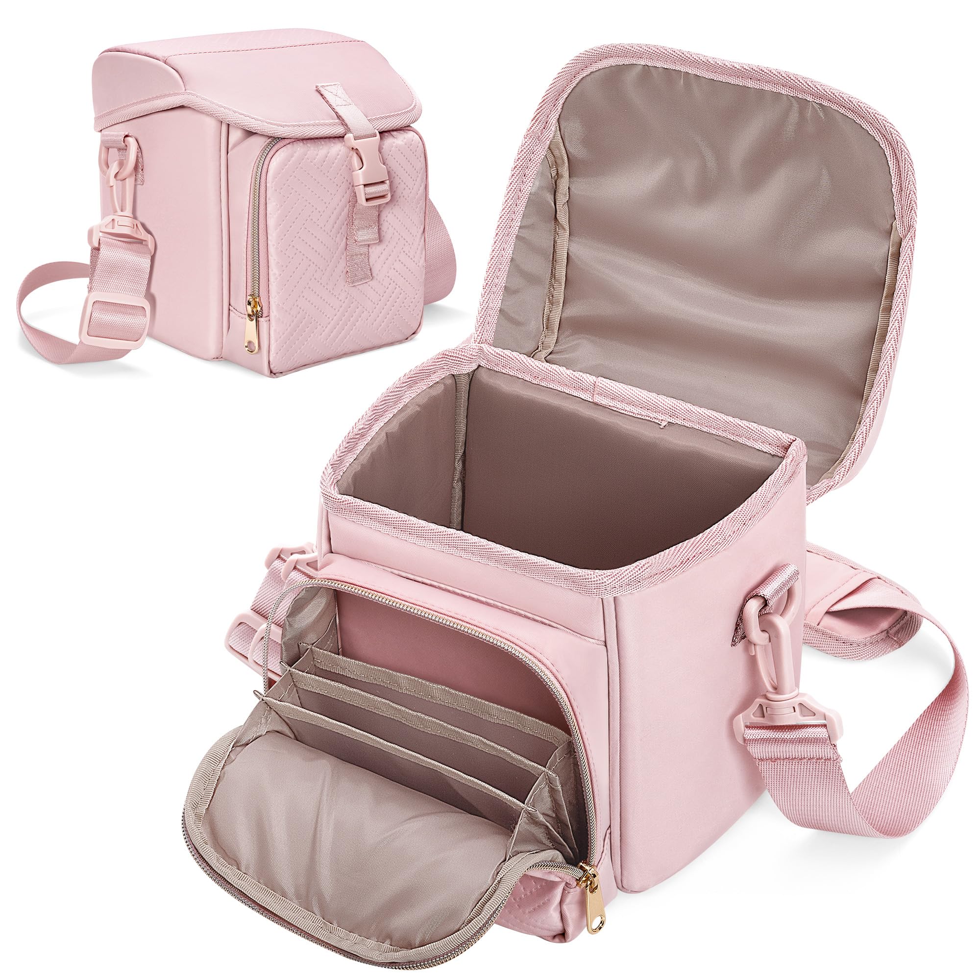 Prokva Camera Sling Bag Compatible with Polaroid Now 2nd Generation I-Type, Now+ 2nd Gen I-Type, Now, Now+, OneStep+, OneStep 2 VF Instant Camera, Camera Crossbody Bag with Adjustable Strap, Pink