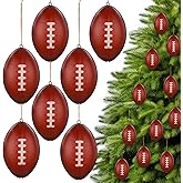Remuuly 24 Pcs Football Ornaments for Christmas Tree Bulk Mini Football Stress Ball Decor 2.5 Inch Foam PU Decorative Sports Ornaments for Holiday Party Favor School Carnival Reward Gift Bag Fillers