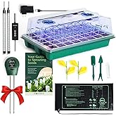 GROWFRIEND Upgraded Seed Starter Tray with Grow Lights and Heat Mat, 3-in-1 Soil Meter, & Sticky Gnat Traps, 40-Cell Seed Gro