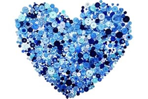 QOVYDX 600-700Pcs Light Blue Buttons for Crafts Bulk Assortment Blue Craft Buttons Assorted Crafting Buttons for DIY Crafting, Festival Decoration, Party Decor