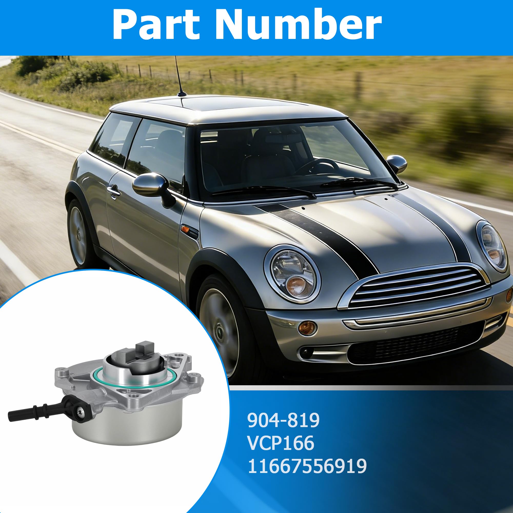 Condition photo showing New/Like New for 904-819 brake booster vacuum pump 11667556919 701366060 compatible with mini cooper r55 r56 2006-201