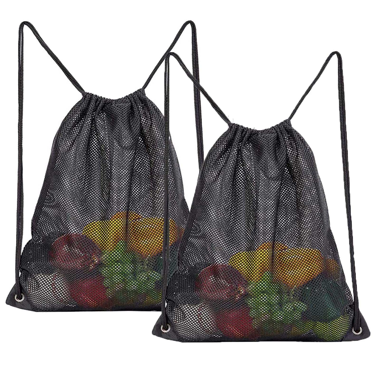 Jay & CR Net Bags 2 Pack - 35X45CM Mesh Drawstring Bags for Gym/Laundry/Travel/Swimming