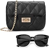 Suerico Kids Purse for Little Girls,Toddler Shoulder Bag Crossbody Bag Princess Handbag, Girls Purse with Sunglasses