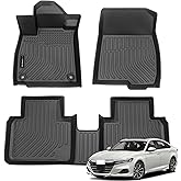 Auxko All Weather Floor Mats Fits for Honda Accord 2018-2022 TPE Rubber Liners Accessoires for Accord 2018-2022 All Season Guard Odorless Anti-Slip Mats for 1st & 2nd Row