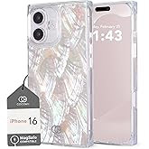 Cocomii Retangle Case for iPhone 16, Compatible with MagSafe, Natural Real Mother of Pearl