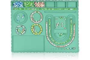 Knana Silicone Bead Boards for Jewelry Making - Bracelet Bead Board Beading Trays Jewelry Design Mat for Making Bracelets, Necklaces, DIY Design (Green)