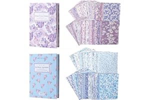 Dizdkizd Scrapbook Paper, Floral Journaling Supplies Papers Cardmaking Supplies Small Junk Journal Craft Paper, Single-Sided Collage Paper, Blue and Purple, 4.0 × 5.5 Inches, A Set of 200