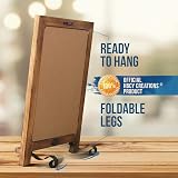 HBCY Creations Rustic Wood Chalkboard 24cm x 35.5cm with Metal Stand view 3