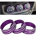 Audio Air Conditioning Button Cover Decoration Twist Switch Ring Trim for Jeep Wrangler JK JKU Patriot 2011-2018, Compass 11-16, Liberty 08-12, Dodge Challenger 08-14 Interior Accessories (Purple)