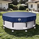 Safana 10FT Pool Cover Round Swimming Pool Cover [Upgrade 420D Thicker Blue] for Above Ground Pool Cover Protective Dust Leaf Safety Cover, Tear Resistant Windproof, UV Reflective Protection