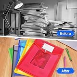 Vicloon A4 Plastic Wallets 5pcs with Snap Closure Folders Blue Yellow Red Green view 4